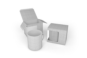 Mug Box mockup, a Cups & Container Mockup by Qaleb Studio