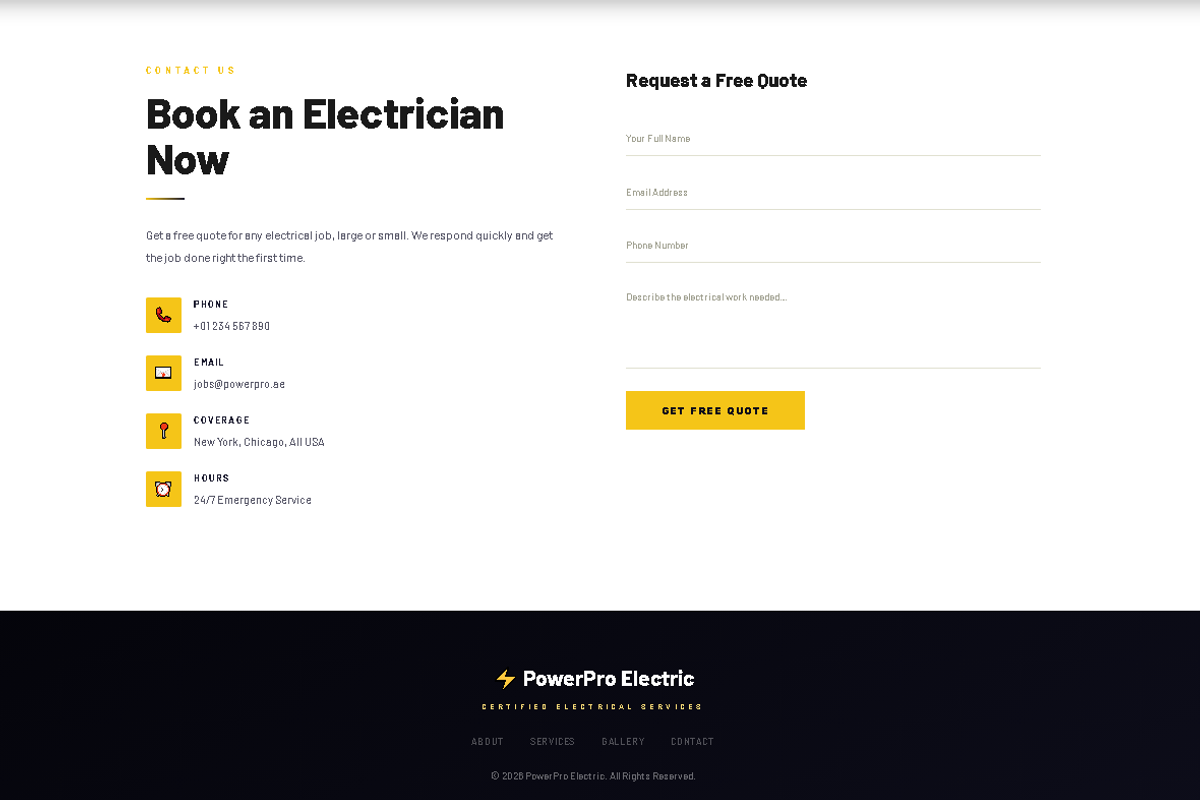 Electrician Website Template, a HTML Template by DigitalsDesigns (Photo 5 of 5)