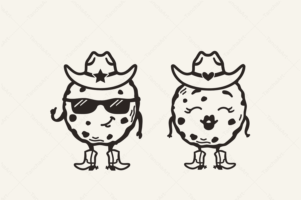 Cowboy Cookie Clipart Funny Milk SVG, a Graphic by TanchaArt (Photo 4 of 9)
