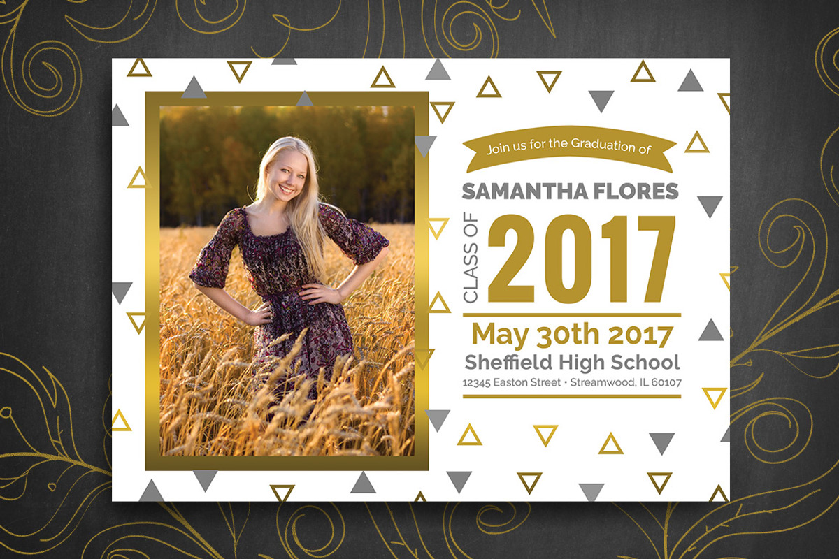 Graduation Invitation - Triangle, a Card Template by Nathan Knight Design (Photo 3 of 3)