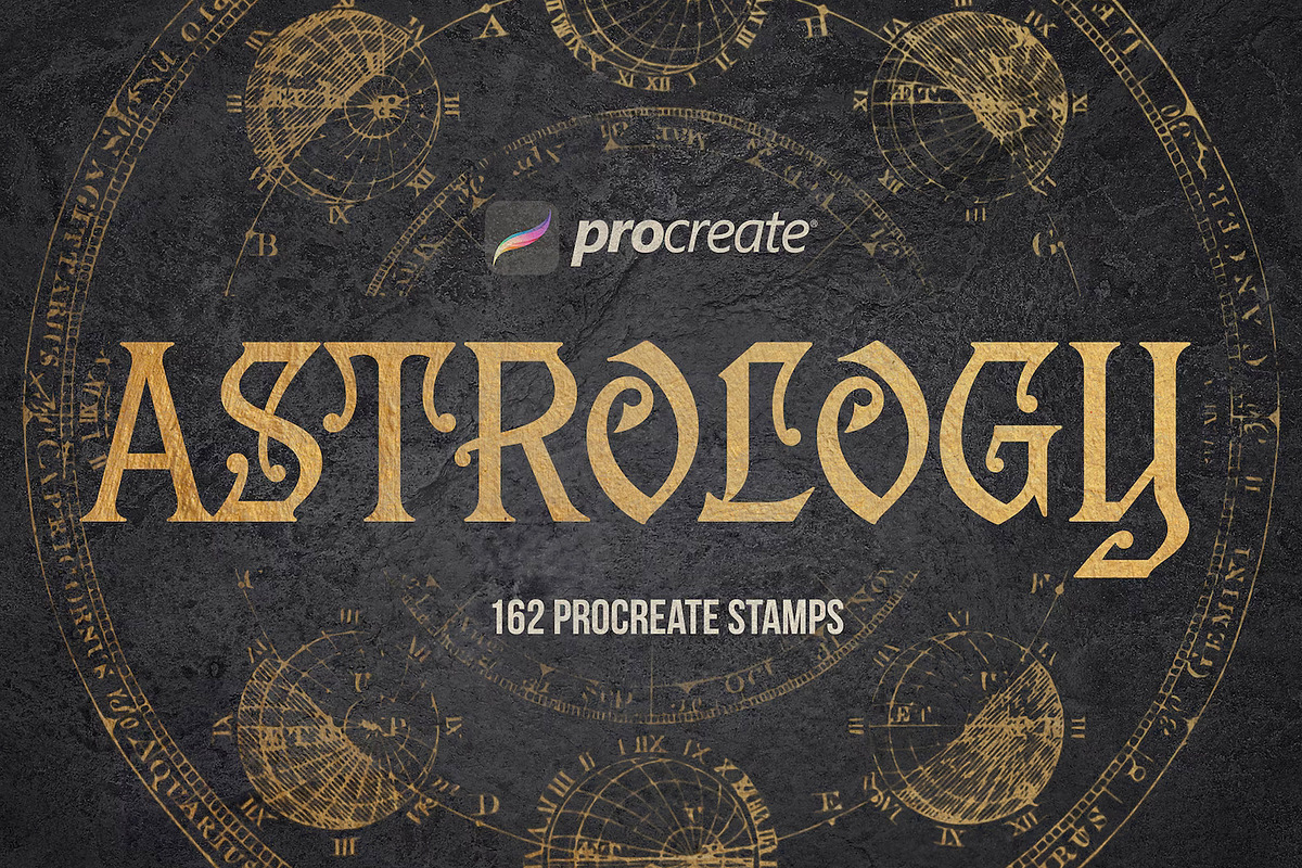 Procreate astrology brushes - stamps, a Brush Add-On by Endete & Mazak brushes (Photo 1 of 10)