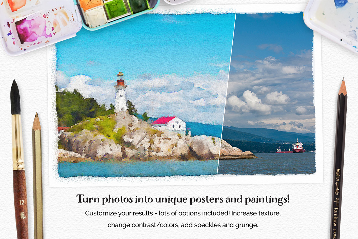 Vibrant Watercolor Photo Effect Kit, a Plug-in Add-On by Drifter Studio PrintShop (Photo 8 of 9)