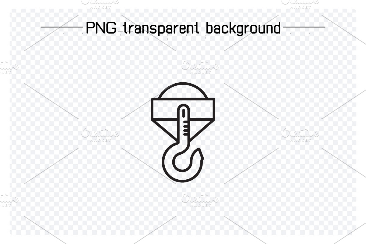 Industrial Crane Hook Line Icons, an Outline Icon by Designfour (Photo 6 of 7)