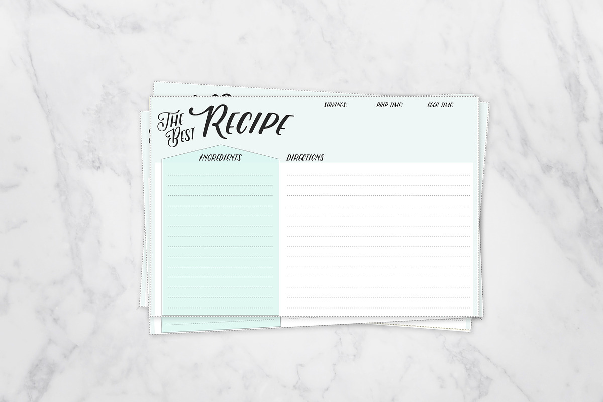 4x6 Retro Fill in Recipe Cards, a Card Template by OhEverythingHandmade (Photo 1 of 2)