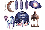 Moon Space Flower Spring clipart, an Illustration by SparklePixieStudio (Thumbnail 4 of 4)