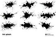 Black ink splash. 61 images, a Decorative Illustration by Handmadefont (Thumbnail 10 of 13)