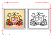 Hearts of Love Coloring Book, an Illustration by Ink Gallery (Thumbnail 3 of 9)