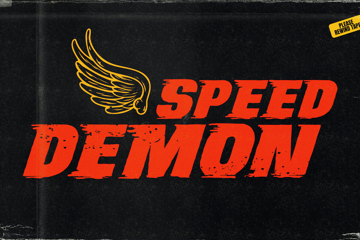 Hot Pursuit: Grind-house Font, a Sans Serif Font by Wingsart Studio (Photo 13 of 16)