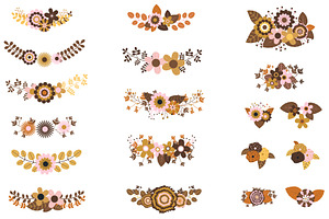 Boho Wedding Flower Clipart Set