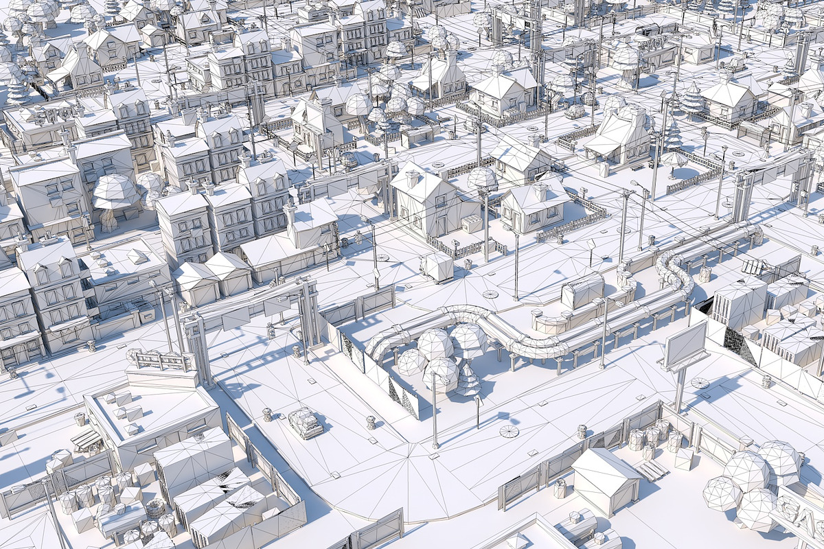 Low Poly Cartoon City Pack, an Architecture 3D Model by multimedia4ds (Photo 2 of 9)