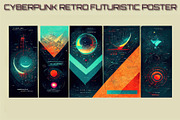 Cyberpunk retro futuristic poster, a Print Template by ZinetroN (Thumbnail 6 of 10)