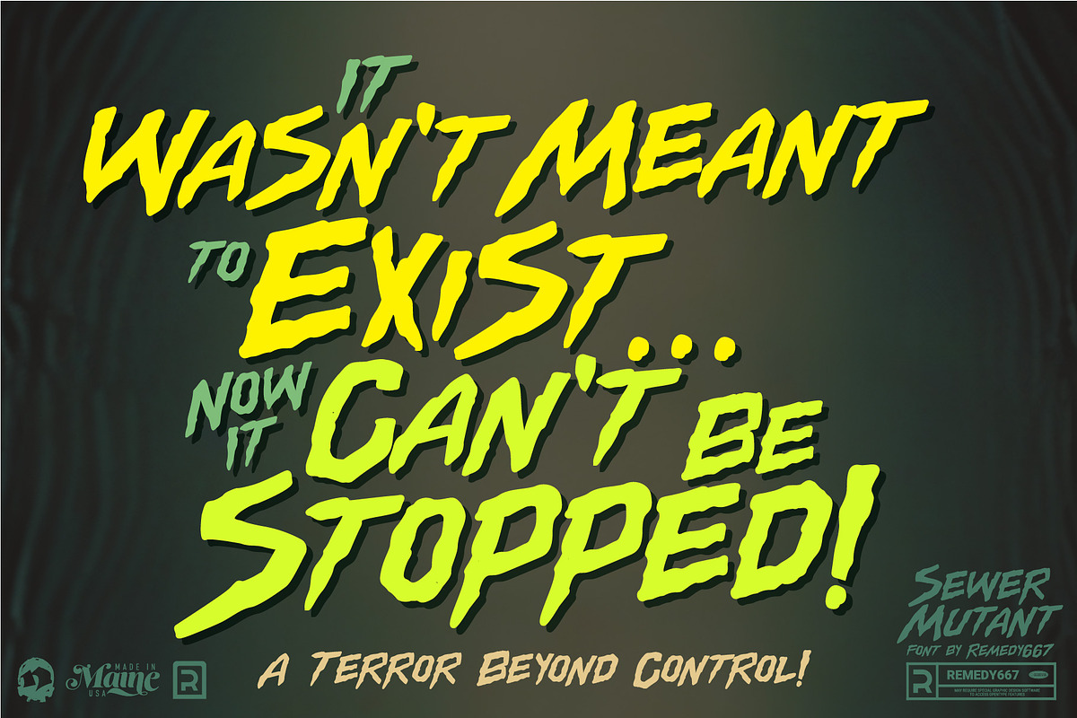 Sewer Mutant - Spooky Comic Font, a Handwritten Font by Remedy667 (Photo 3 of 6)