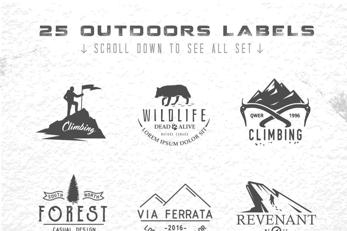 25 Outdoor vintage labels., an Animal Illustration by Red Monkey (Photo 2 of 2)