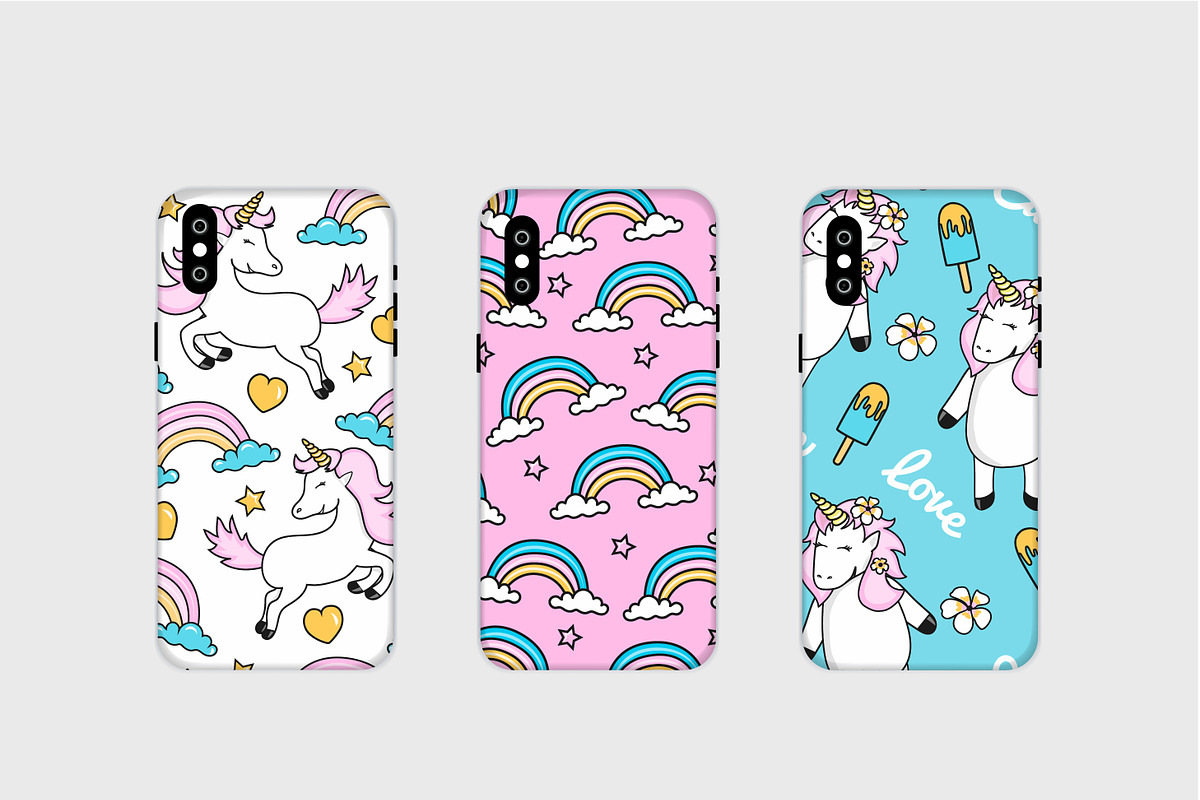 Vector unicorns set, 4 vector seamle, a Pattern Graphic by Olena Halahan (Photo 3 of 5)