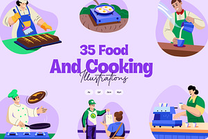Animated Cooking Food Illustration, a Food Illustration by Creative Stall