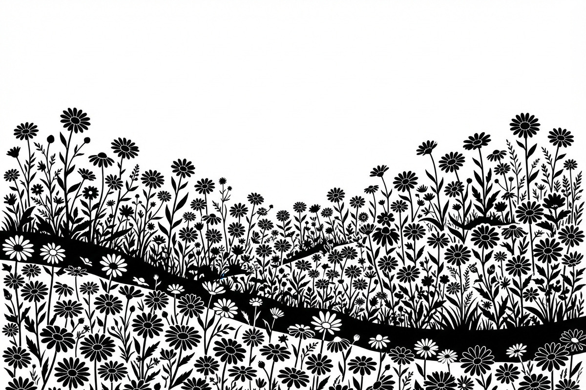 60 Daisy Flower Field Silhouette, a Seasonal Illustration by Amazin_art (Photo 21 of 35)