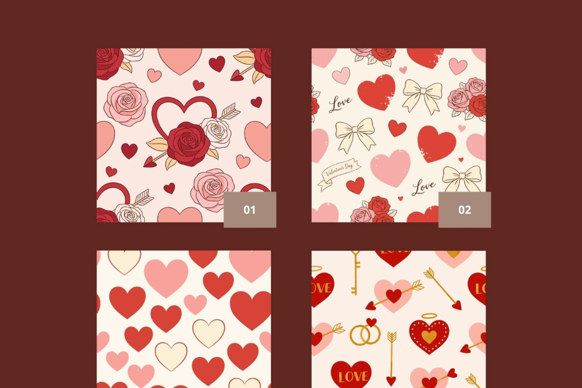Valentine Love Seamless Pattern, a Pattern Graphic by Pulsecolor (Photo 2 of 10)