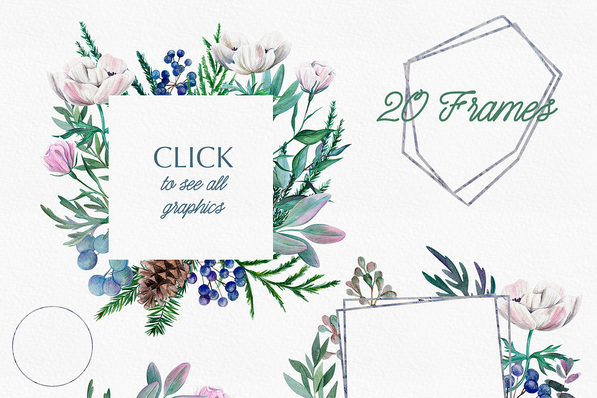 Winter wedding watercolor flowers, an Object Graphic by JSolomatina (Photo 4 of 10)