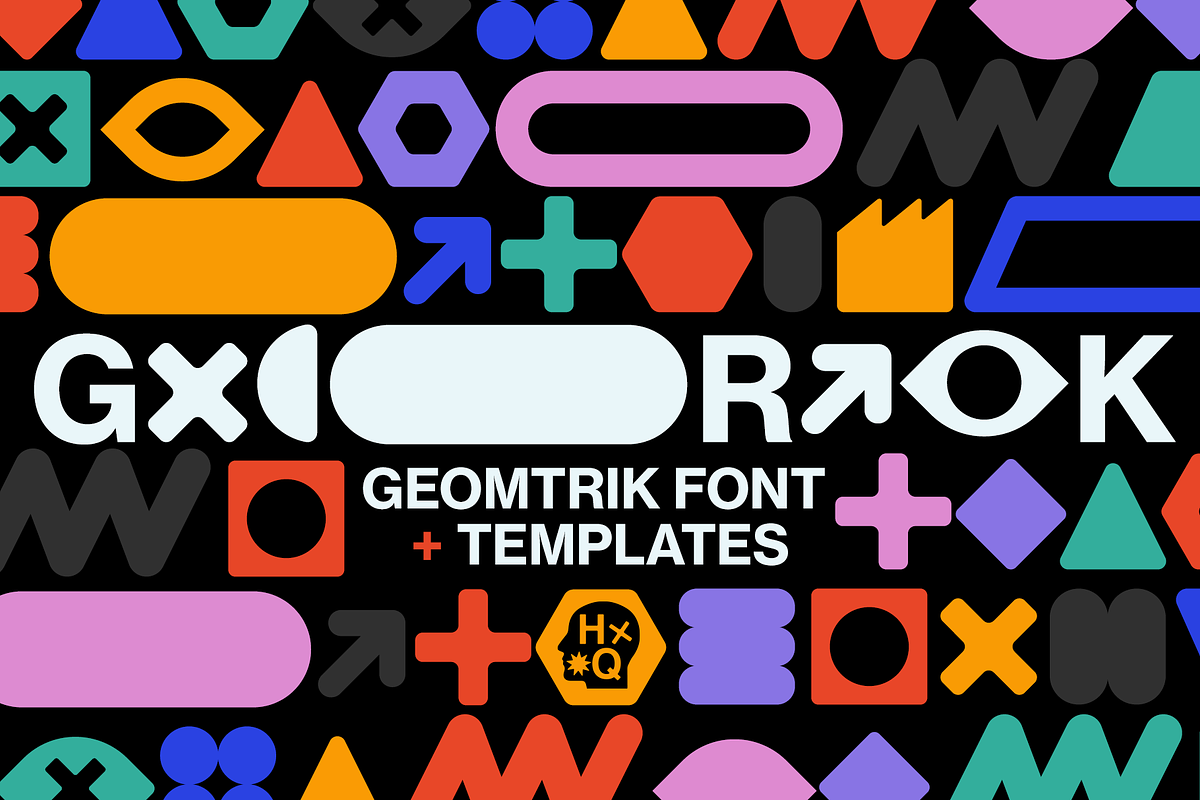 GEOMETRIK Font + Templates, a Symbol Font by Headquarters (Photo 1 of 4)