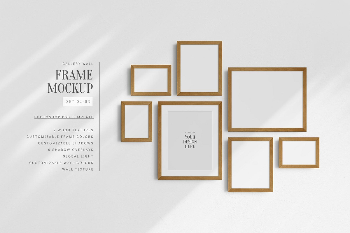 Gallery Wall Mockup | 7 Frames, a Household Mockup by DESIGN BY nube (Photo 1 of 9)