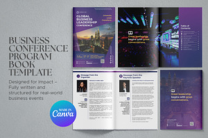 Business Conference Program Book, a Brochure Template by Oshin Design