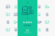 AI bots icons, an Outline Icon by Somewan draws (Thumbnail 1 of 5)