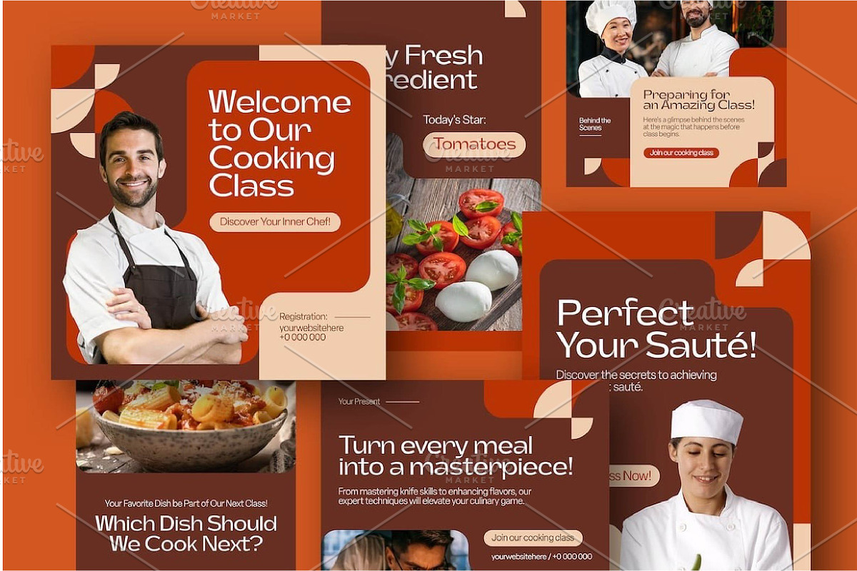 Cooking Class Instagram Template, a Marketing Template by fashionaddict (Photo 3 of 6)