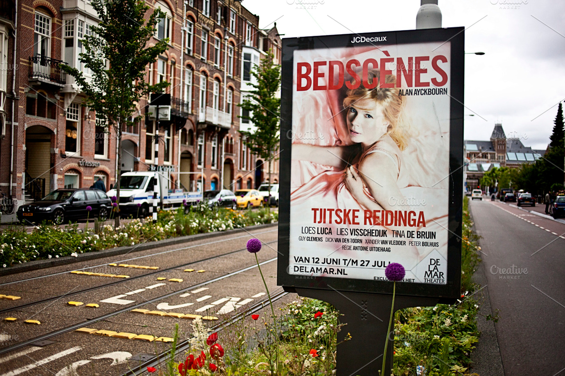 Street stock photo containing advertisement and street