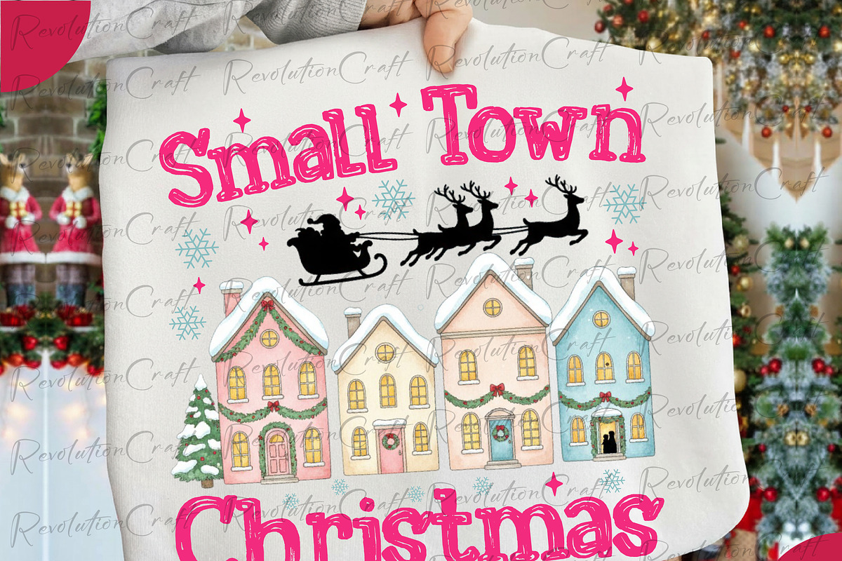 Small Town Christmas Png, Christmas, an Illustration by OK Design (Photo 1 of 4)