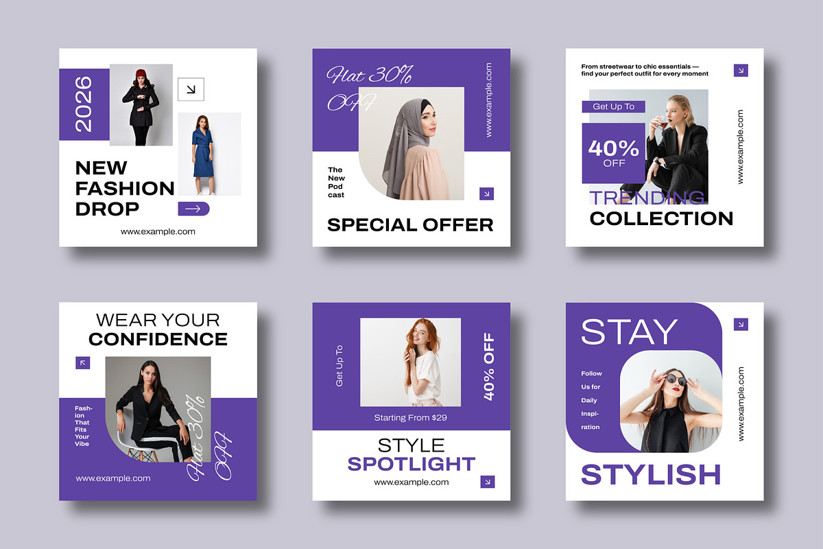 Fashion Social Media Template, a Social Media Template by MightyDesign (Photo 1 of 8)
