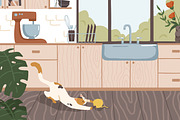 Cozy modern kitchen interior, a Decorative Illustration by Good Studio (Thumbnail 2 of 3)