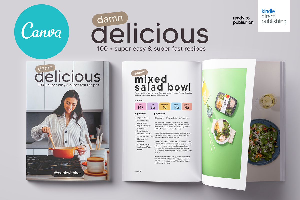 Canva Recipes Cookbook A4 Template, a Magazine Template by DeLaGranSiete (Photo 1 of 9)