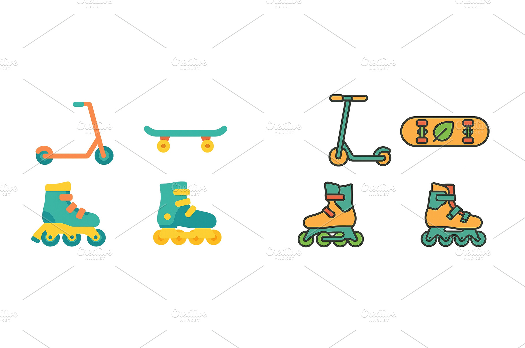 Colorful collection of roller skates, a Sports & Recreation Photo by ZinetroN