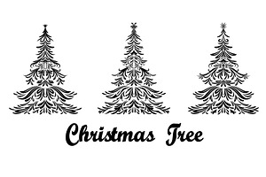 Set of Christmas Trees