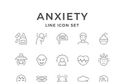Set line icons of anxiety, an Outline Icon by motorama (Thumbnail 1 of 2)
