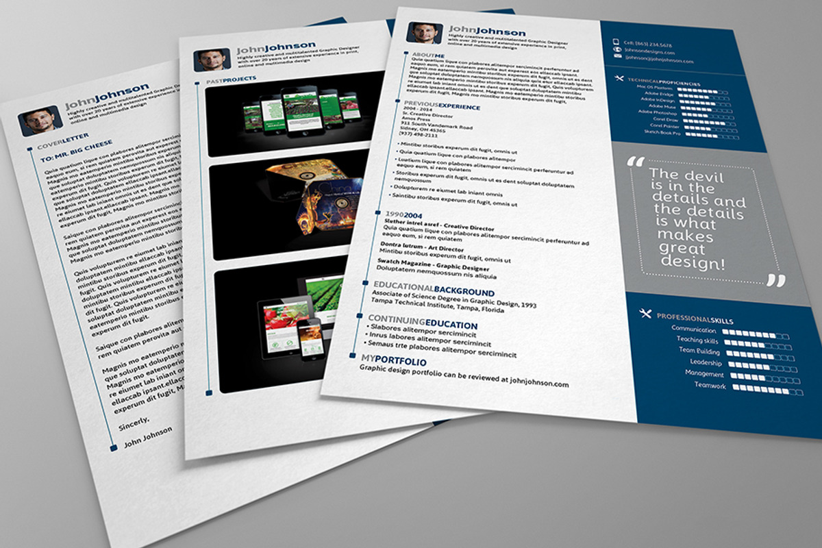 Creatives Resume Set, a Resume Template by potterDesigns (Photo 2 of 5)