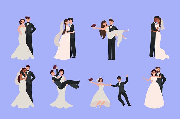 Wedding Couple Illustration Set preview 2