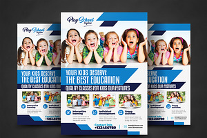 School Education Flyer Templates, a Flyer Template by AfzaalGraphics