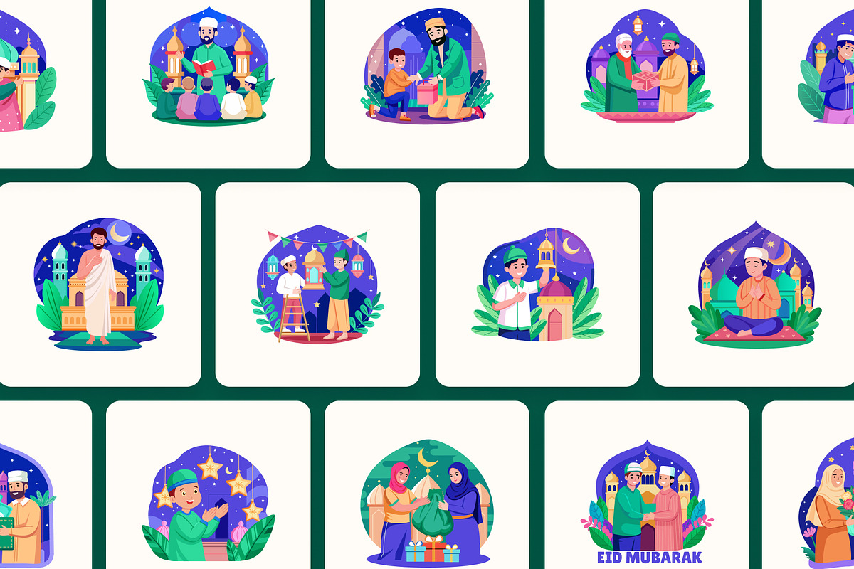 Animated Ramadan and Eid Set, a Person Illustration by Brickclay (Photo 3 of 5)