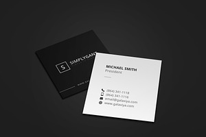 Square Business Card Mock-ups