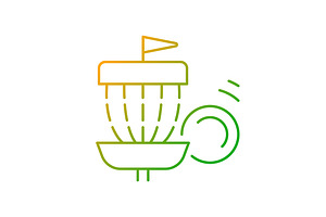 Frisbee golf gradient linear icon, an Outline Icon by IMG Visuals