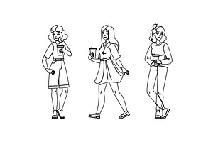 person coffee woman to go vector, a Person Illustration by pikepicture