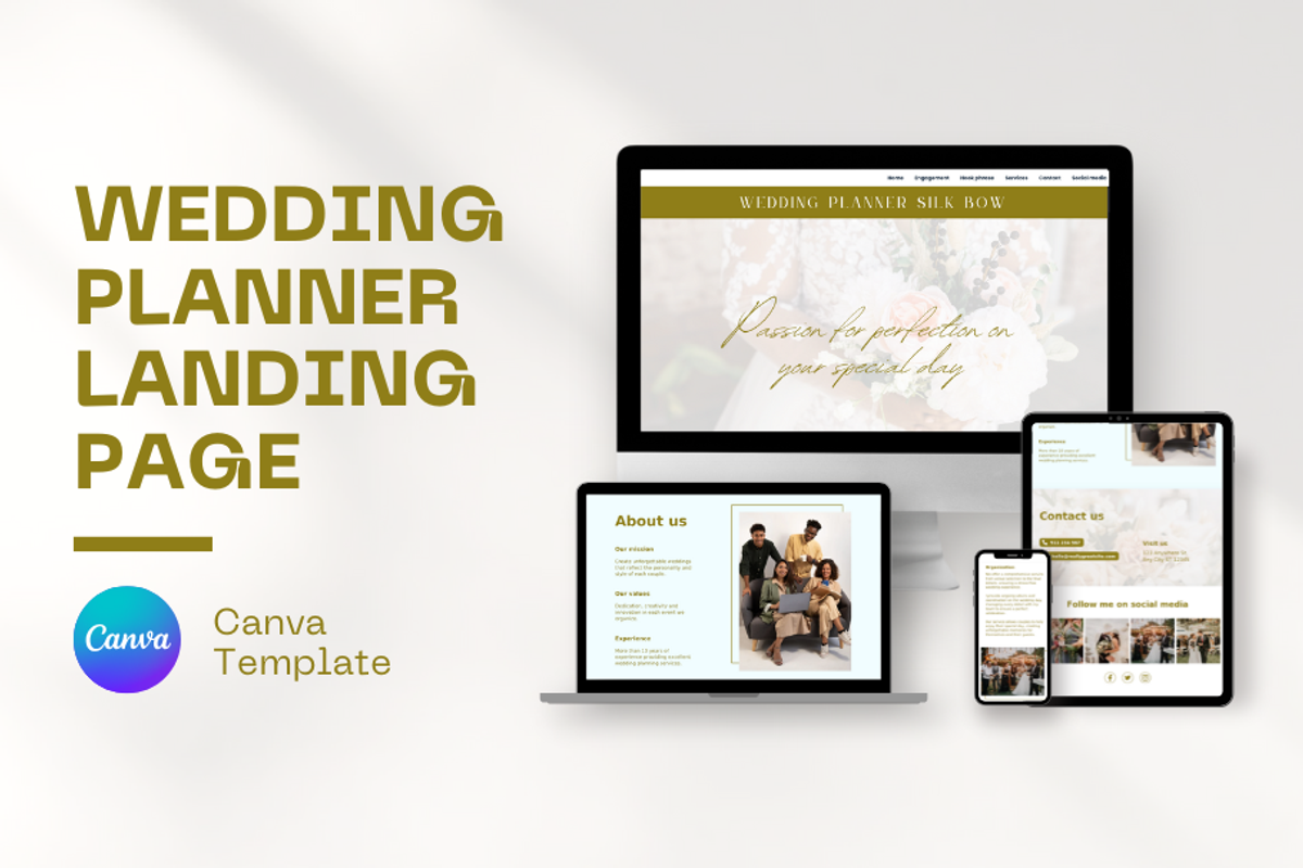 Wedding Planner Website Template, a Landing Page Template by byCreativeTemplates (Photo 1 of 4)