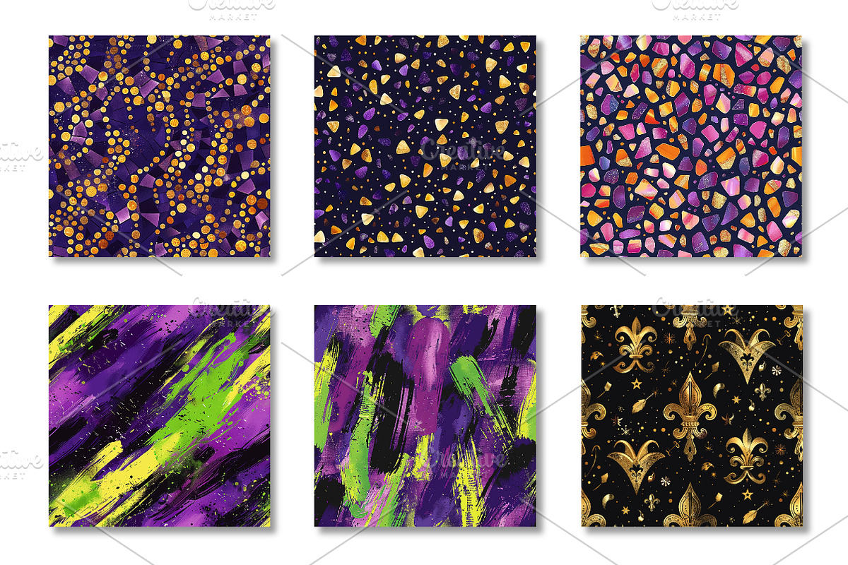 Mardi Gras Seamless Pattern Bundle, a Pattern Graphic by Canvas Craft (Photo 3 of 6)