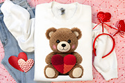 Faux Yarn Valentine Teddy Bear PNG, an Illustration by Canvas Craft (Thumbnail 6 of 7)