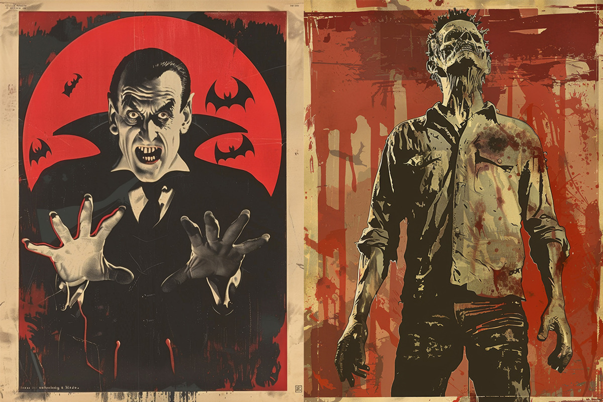 209 Vintage movie posters, a Person Illustration by Handmadefont (Photo 7 of 11)