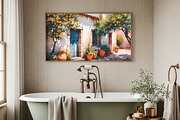 Mediterranean Orange House Art, a Background Graphic by Floraphoria (Thumbnail 2 of 10)