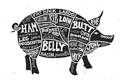 Labeled Cuts of Meat - Pig, an Illustration by Ramsey Creative (Thumbnail 2 of 4)