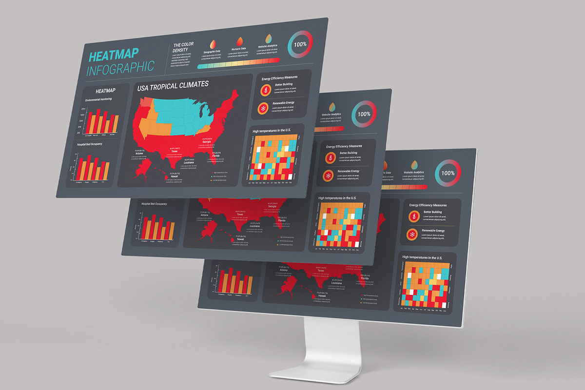 Heatmap Infographic Template, an UI Kit Template by MightyDesign (Photo 1 of 6)
