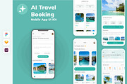 AI Travel Booking Mobile App UI Kit, an UI Kit Template by uicube (Thumbnail 2 of 2)